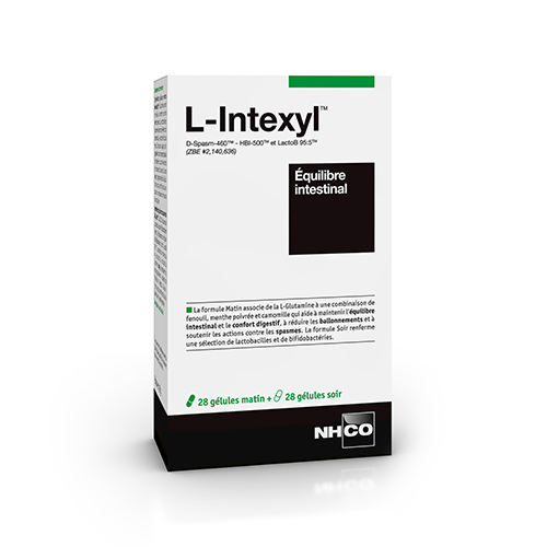 L-Intexyl™, Equilibre intestinal, aide à maintenir le confort digestif, à réduire les ballonnements et les gènes légères de la digestion.